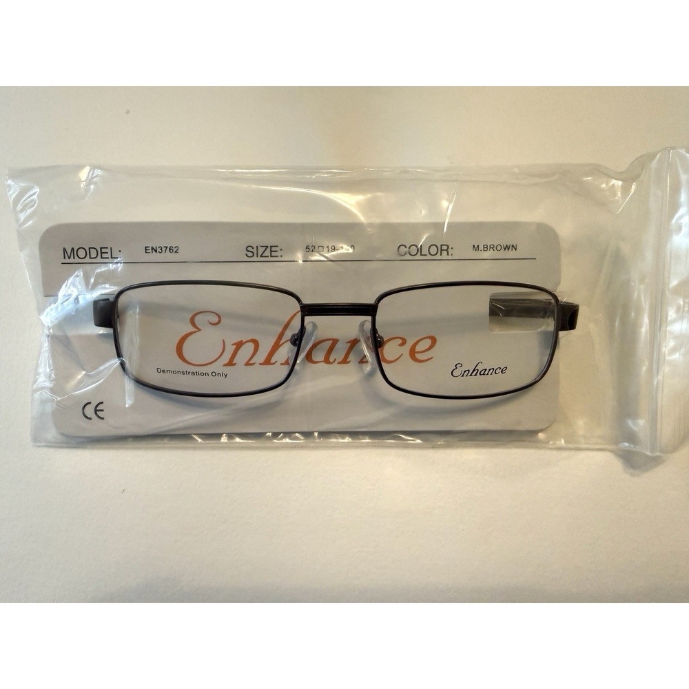 Enhance EN3762 Matte Brown Eyeglasses Frames 52-19-140mm Metal‎